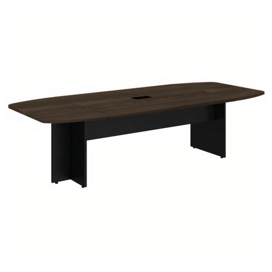 Imagem de Mesa de Reunião Diretoria ABAULADA - 2,40x1,20m - WORKSTART - MARSALA/PRETO  - 21015
