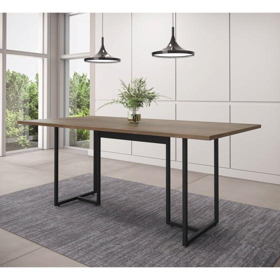 Imagem de Mesa de Reunião Industrial 180x90cm Prime PR-23 6 Lugares Espresso Móveis