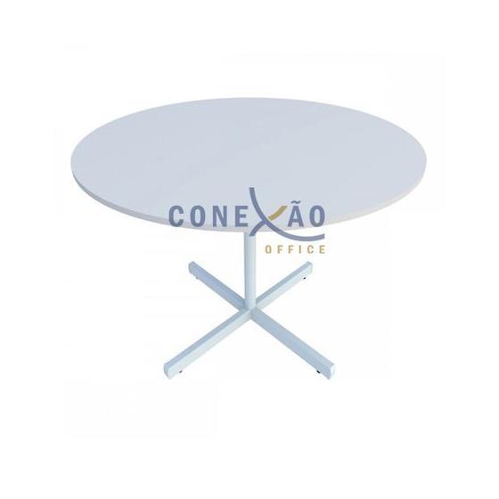 Mesa De Reunião Redonda 120 Diâmetro Pé De Aço Branco Menor preço em Mesa De Reunião Redonda 120 Diâmetro Pé De Aço Branco