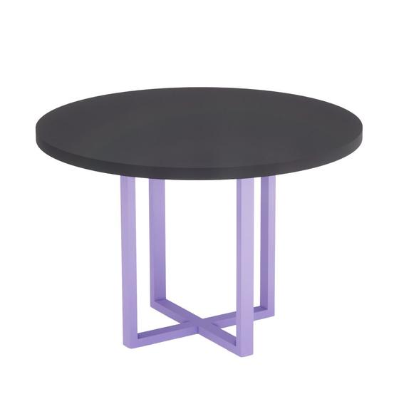 Imagem de Mesa De Reunião Redonda Tubolar PE 40 Pandin 1,10 M Preto e Lilas