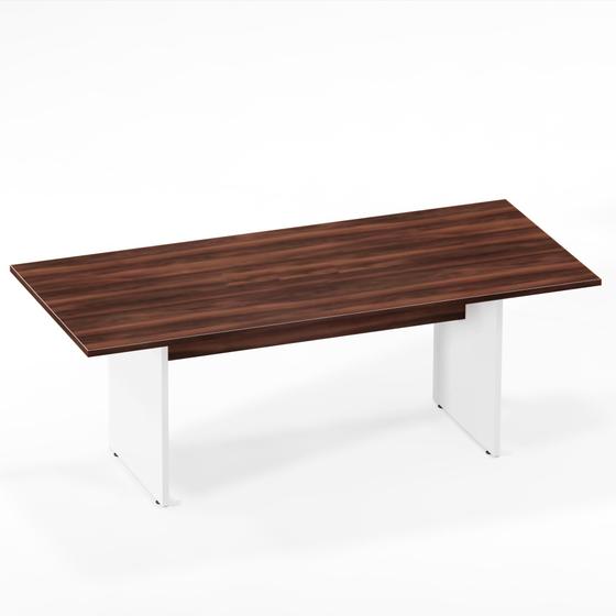 Imagem de Mesa de Reuniao Retangular Pe Painel P25 Pandin Escarlate e Branco  2.6 M