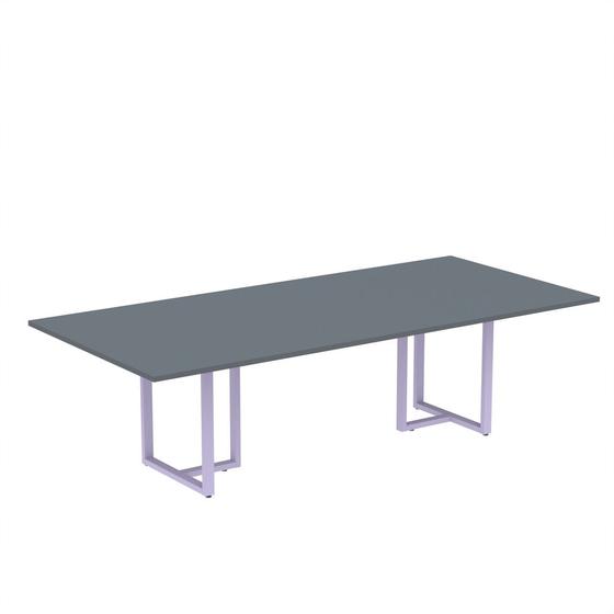 Imagem de Mesa de Reunião Retangular Tubular P25 Pandin 2,0 M Grafito e Lilas