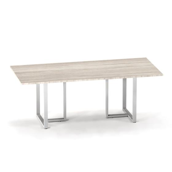 Imagem de Mesa de Reunião Retangular Tubular P25 Pandin 2,6 M Casablanca e Cinza