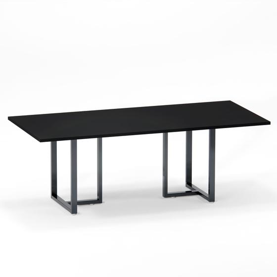 Imagem de Mesa de Reuniao Retangular Tubular P25 Pandin Preto e Grafito  2.6 M