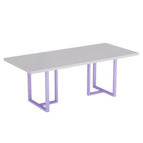 Imagem de Mesa De Reunião Retangular Tubular PE 40 Pandin 2,00 M Cinza e Lilas