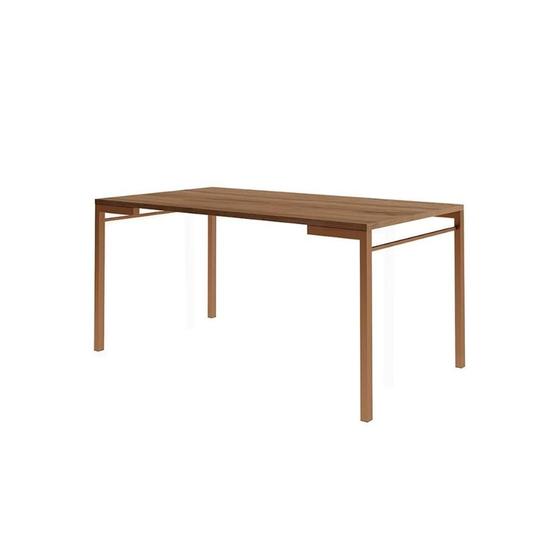 Imagem de Mesa de Sala Jantar 1579 Aço c/Tampo Madeirado 160x90cm Freijo c/ Rose - Carraro