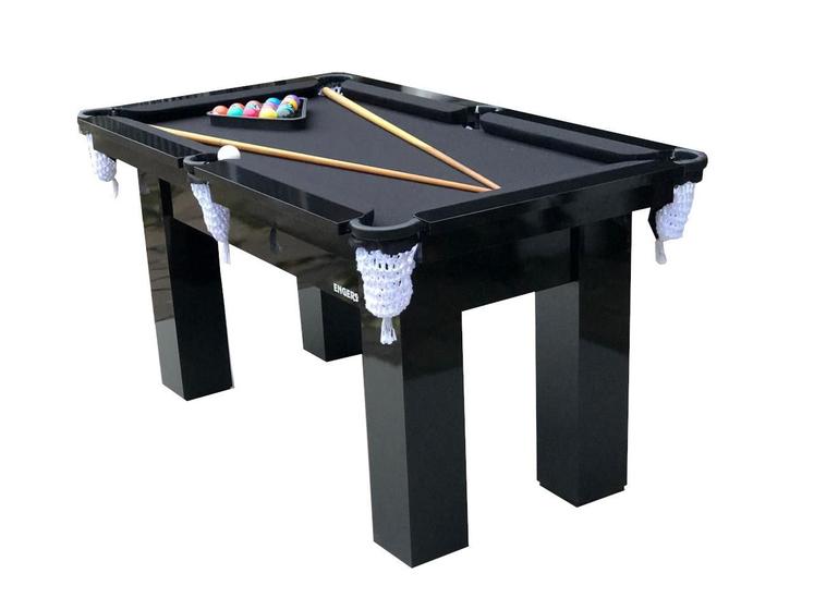 Imagem de Mesa de sinuca bilhar snooker RM3 Engers - laka preta - Base Ultra - tecido Preto