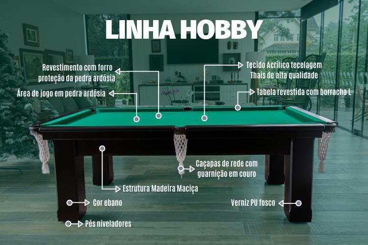 Imagem de Mesa de Sinuca e Jantar com 4 Bancos - 2,52x1,40