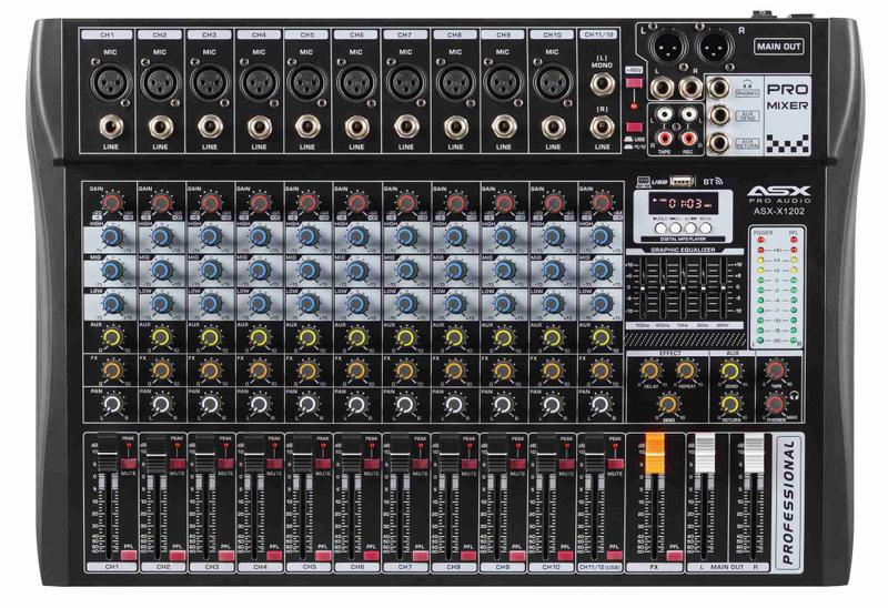 Mesa De Som 12 Canais Asx Com Equalizador Efeito Interface - Mesa de ...