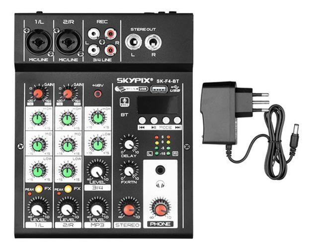 Imagem de Mesa De Som 4 Canais Com Bluetooth Usb Mp3 Display Gravação