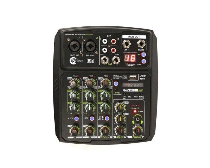 Imagem de Mesa de som 4 canais com interface usb, bt e efeitos cmx bk