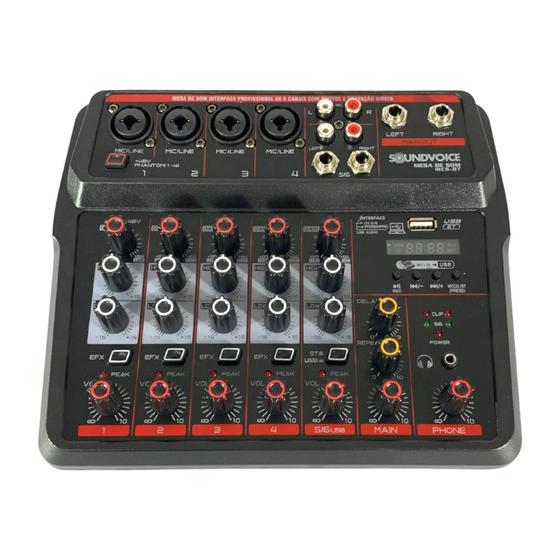 Imagem de Mesa de Som 6 Canais MC6-BT - SOUNDVOICE