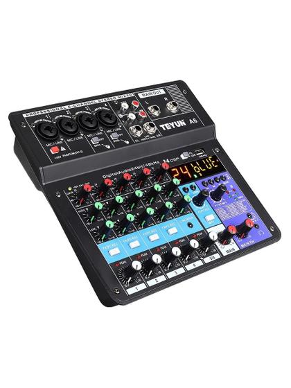 Imagem de Mesa De Som 6 Canais Mixer Áudio Usb Smart Profissional A6 Conjunto Interface Externa