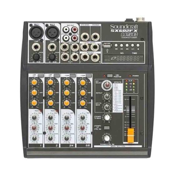 Imagem de Mesa de Som 6 Canais USB SX602FX SOUNDCRAFT