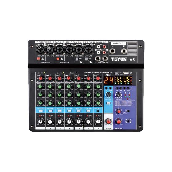 Mesa De Som 8 Canais Mixer Áudio Usb Smart Profissional A8 Conjunto Interface Externa Menor preço em Mesa De Som 8 Canais Mixer Áudio Usb Smart Profissional A8 Conjunto Interface Externa