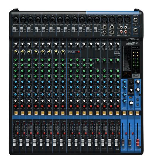 Mesa de som Analógica MG20XU Yamaha 20 canais c/ efeito Menor preço em Mesa de som Analógica MG20XU Yamaha 20 canais c/ efeito