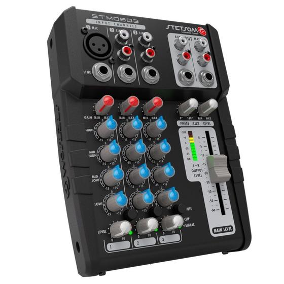 Imagem de Mesa De Som Automotivo Stetsom Stm0803 12c 3 Saidas