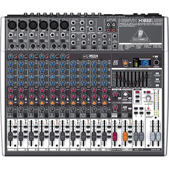 Mesa de Som Behringer Analógica Xenyx X 1832 USB - BEHRINGER 220 V N/F e garantia Menor preço em Mesa de Som Behringer Analógica Xenyx X 1832 USB - BEHRINGER 220 V N/F e garantia