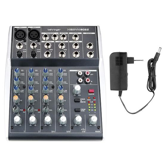 Imagem de Mesa De Som Behringer Xenyx 802S Bivolt 8 Canais Com USB Tipo B Para PC, Dispositivos Móveis E XLR, P10 E RCA