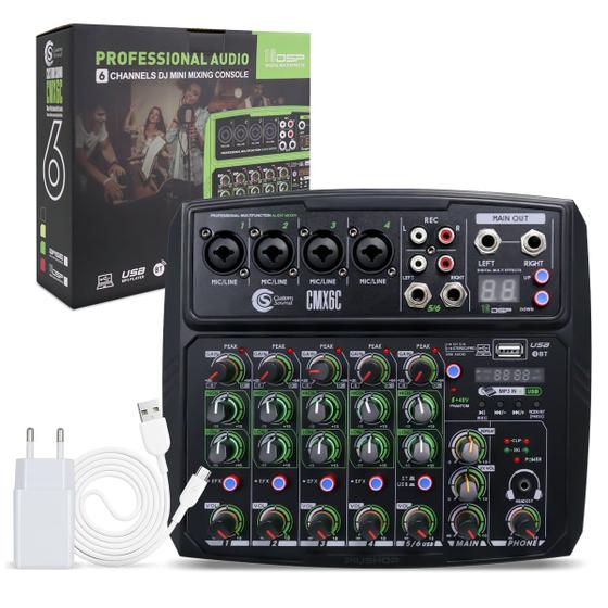 Imagem de Mesa De Som Bluetooth 6 Canais E Interface Custom Sound CMX6C