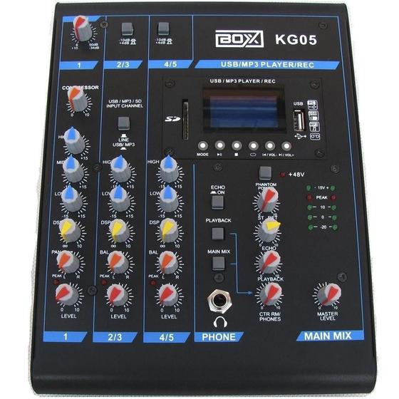 Imagem de Mesa De Som Boxx Kg05 5 Canais Mixer Com Efeitos E Gravação