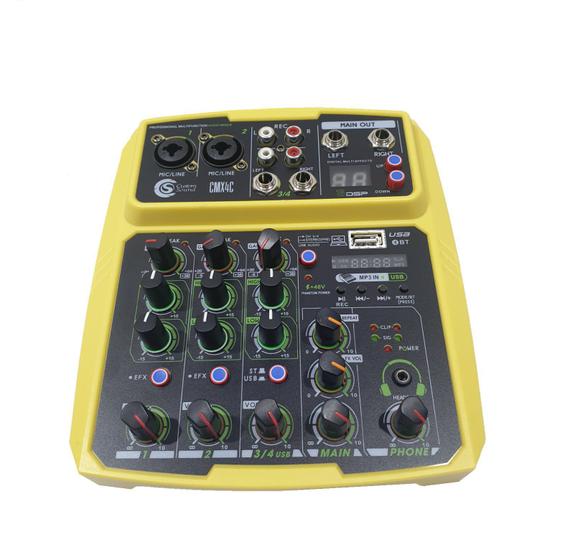 Mesa De Som C/ Interface Custom Sound Cmx4C YW Bluetooth Usb Menor preço em Mesa De Som C/ Interface Custom Sound Cmx4C YW Bluetooth Usb