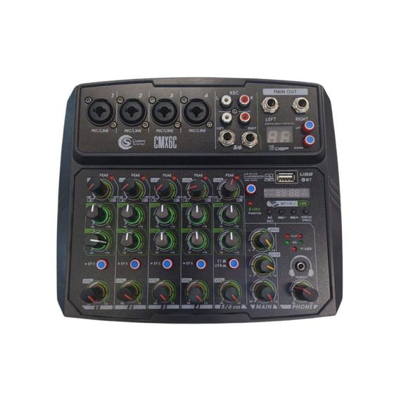 Imagem de Mesa De Som CMX6C Com 6 Canais Preta - CUSTOM SOUND