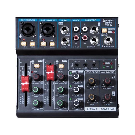 Imagem de Mesa de Som de 6 canais Com Interface STUDIO MIX 6 - LEXSEN