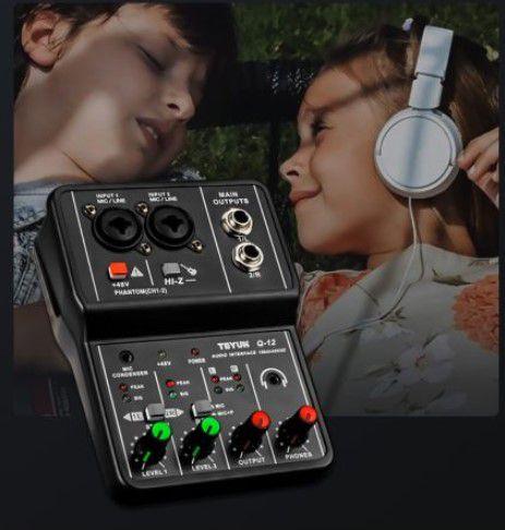 Imagem de Mesa De Som Interface De Áudio Mixer Teyun Q-12 Gravação Profissional