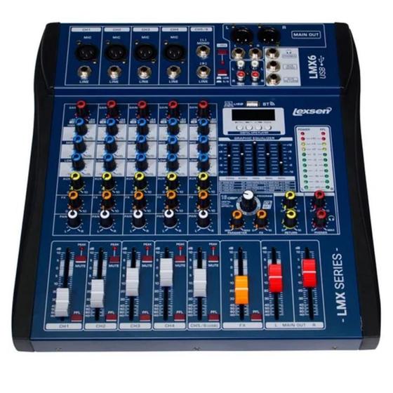 Imagem de Mesa de som lexsen lmx6usb 6 canais efeitos interface