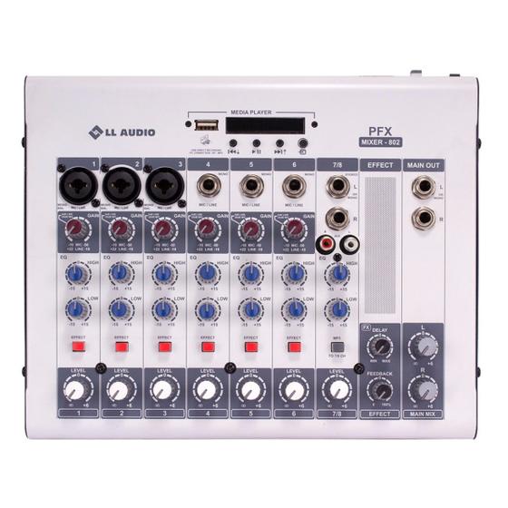Imagem de Mesa De Som LL Com Efeito E Bluetooth PFX802 8 Canais