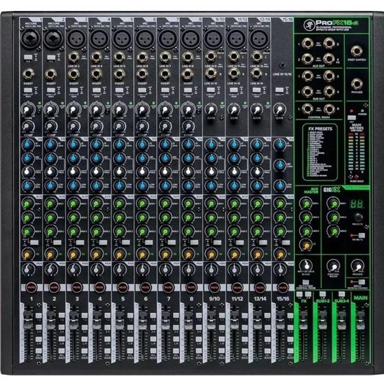 Imagem de Mesa de Som Mackie 16 Canais ProFX16v3 Com Efeitos e USB Mixer Profissional