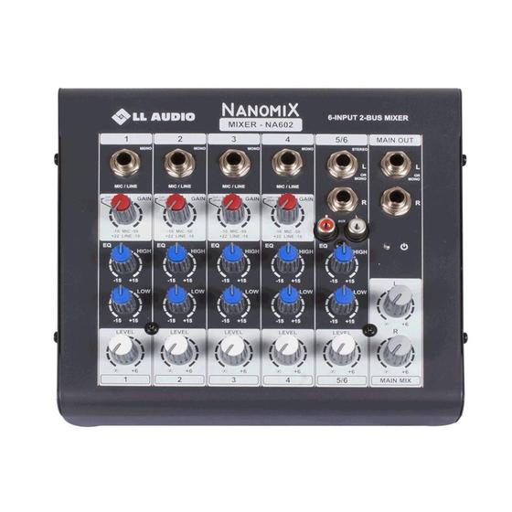 Imagem de Mesa de Som Mixer Nanomix LL Audio NA602 6 canais C/PC Sound