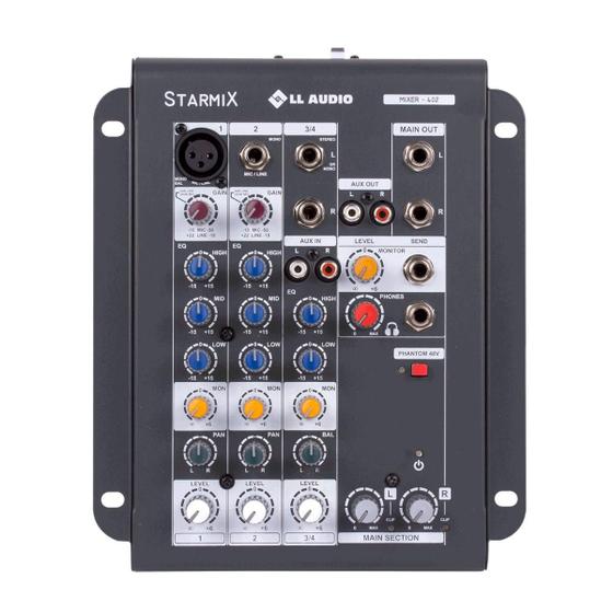 Imagem de Mesa De Som Mixer Starmix 402 Com 4 Canais Ll Audio