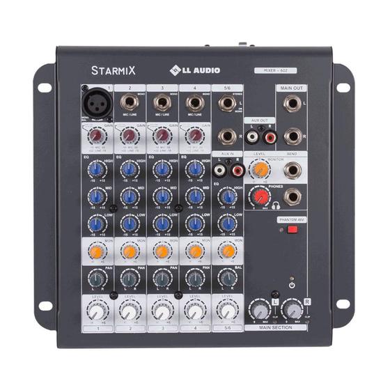 Imagem de Mesa De Som Mixer Starmix 602 com 6 Canais Ll Audio