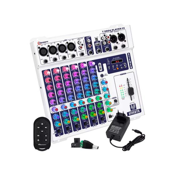 Imagem de Mesa de Som Player Stereo FX 8 Canais Multicolor (RGB) T 0804 Taramps - 902115