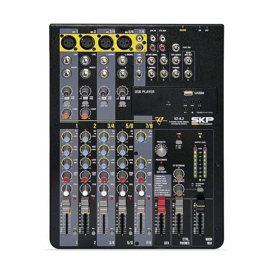 Imagem de Mesa de Som SKP Pro Audio VZ-8.2 8 Canais Efeitos & Reprodutor USB