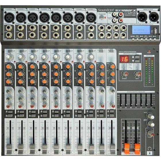 Imagem de Mesa de som Soundcraft Analógica 12 canais SX1202FX-USB Mixer