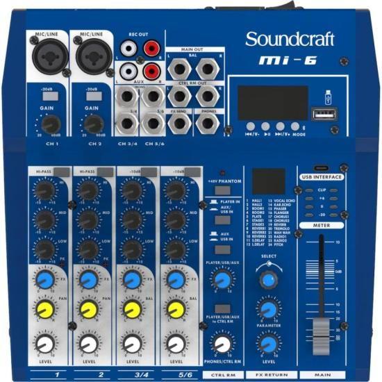 Imagem de Mesa de Som Soundcraft MI-6 06 Canais USB