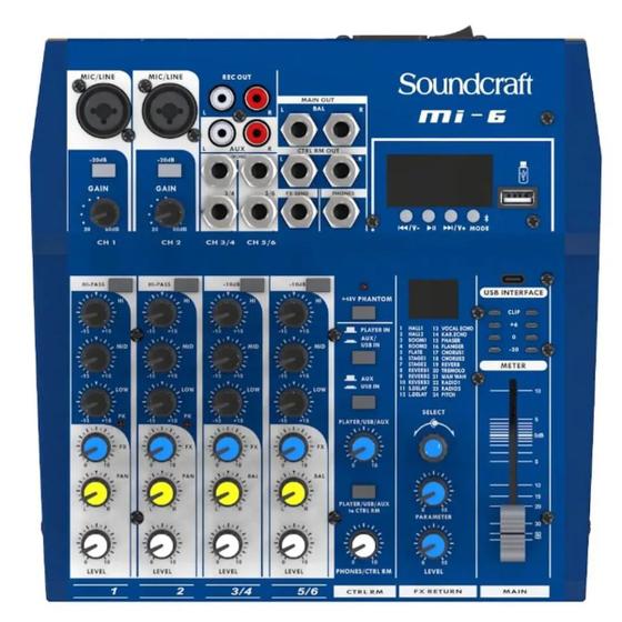 Imagem de Mesa de Som Soundcraft MI-6 Analógico com 6 Canais