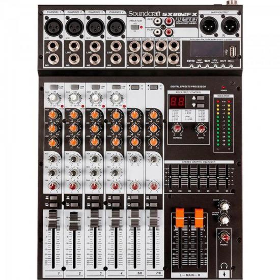 Imagem de Mesa de Som Soundcraft SX802FX 8 Canais USB Preta