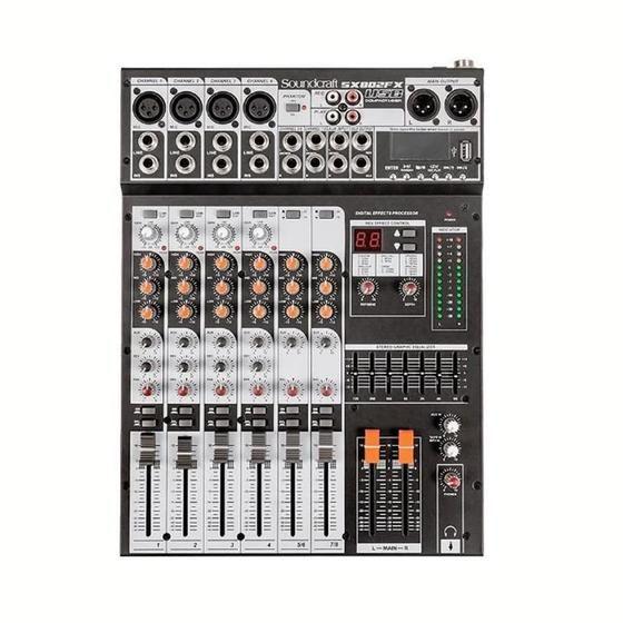 Mesa de Som Soundcraft SX802FX USB 8 Canais Menor preço em Mesa de Som Soundcraft SX802FX USB 8 Canais