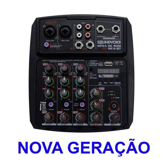 Imagem de Mesa de som soundvoice com interface usb e bluetooth mc4bt