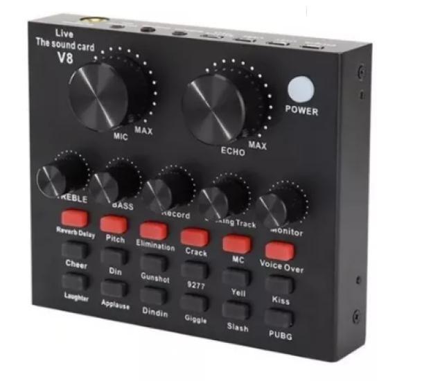 Imagem de Mesa De Som V8 Áudio Usb Smart Conjunto Interface Externa 5v