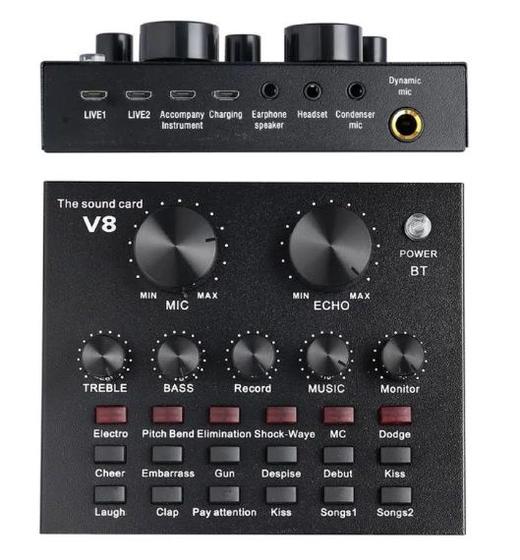 Imagem de Mesa De Som V8 Live Áudio Usb Bluetooth Celular Computador