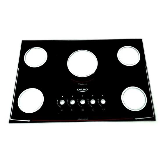 Imagem de Mesa de Vidro Tampo Fogão Cooktop Dako Turbo Cook 5 Bocas