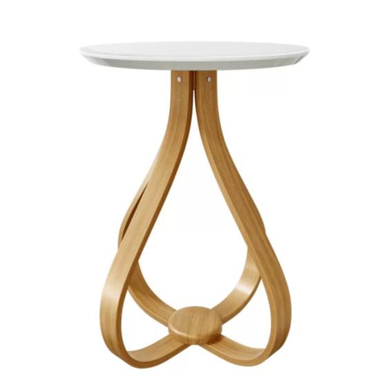 Imagem de Mesa Decorativa Lateral Argos 60cm Altura Vidro Laca Pés Cebola 60x60 - Bordinhon