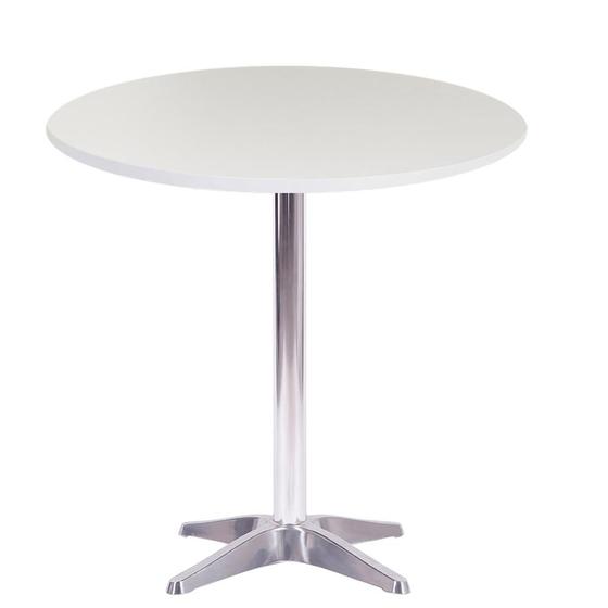 Imagem de Mesa Delta em Alumínio 75 cm (Altura) com Tampo em MDP Redonda 60 cm Branco