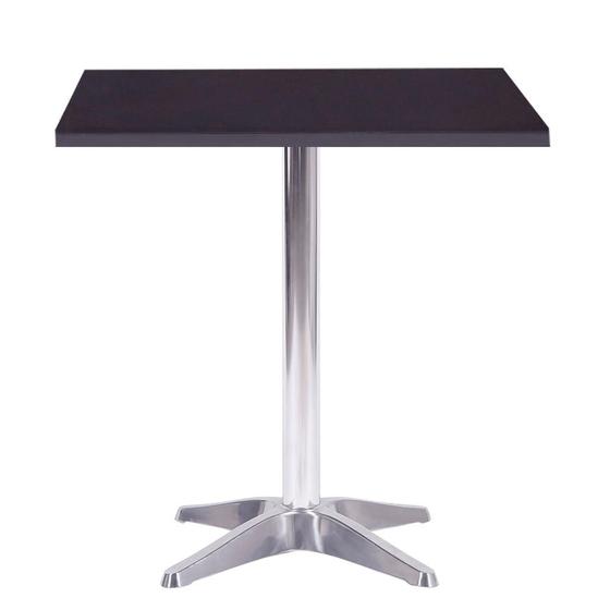 Imagem de Mesa Delta em Alumínio 75cm (Altura) com Tampo em MDP Quadrado 60 cm Preto