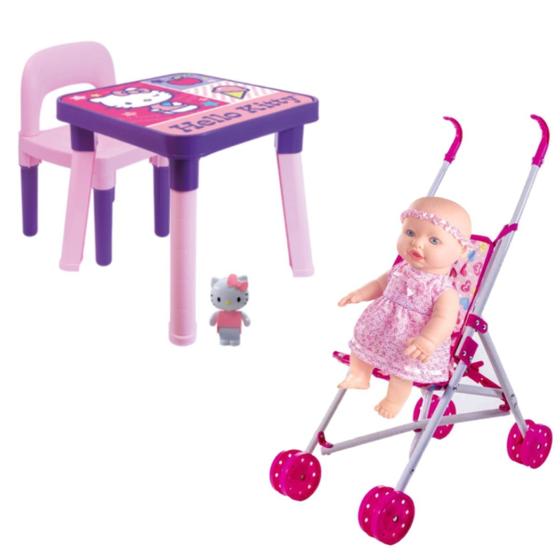 Imagem de Mesa Desmontável Infantil Hello Kitty + Sapekinha e Carrinho